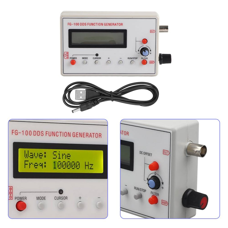 [Australia - AusPower] - 1HZ-500KHZ DDS Functional Signal Generator, Mini Function Low Frequency Signals Generators Sine Triangle Square Sawtooth Waveform Ideal for Oscilloscope Calibration Audio Testing Stress Relief 