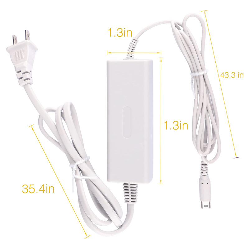 [Australia - AusPower] - Charger Kits for Wii U Gamepad, AC Power Adapter Charger and USB Charging Cord for Nintendo Wii U Gamepad Remote Controller 