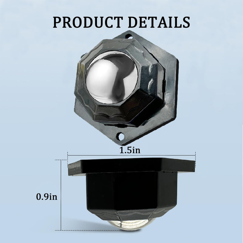 [Australia - AusPower] - Self Adhesive Caster Wheels for Small Furniture, 360°Rotation Mini Caster Wheels for Appliances Storage Bins (4 PCS, Black) Drcoevo 4 Black 1 Big Ball Bearings 