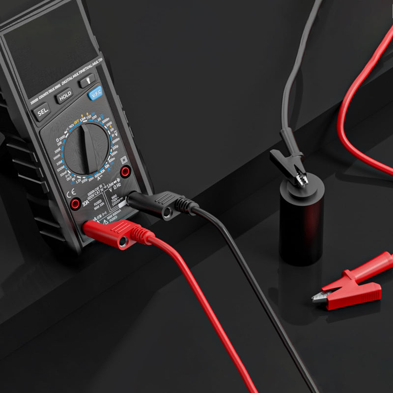 [Australia - AusPower] - Cleqee 4 mm Stackable Banana Plug to Crocodile Alligator Clips Test Leads Flexible Cable Wire Pack of 2 Red Black 3.3 ft/1 m for Multimeter Electrical Testing 2 Stück -1M 
