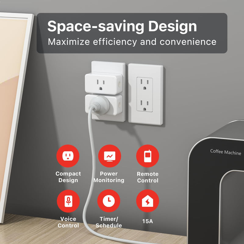 [Australia - AusPower] - THIRDREALITY ZigBee Smart Plug 4 Pack with Real-time Energy Monitoring,15A Outlet, Zigbee Repeater,ETL Certified,ZigBee Hub Required,Work with Home Assistant,Compatible Echo Devices and SmartThings Power Meter Plug 4 Pack 