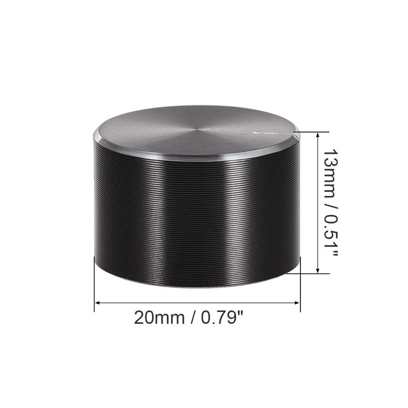 [Australia - AusPower] - sourcing map Potentiometer Knobs Knurled Shaft Smooth Surface Rotary Knob Volume Control Black 20 mm x 13 mm Pack of 5 
