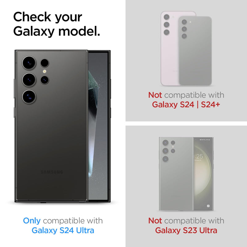 [Australia - AusPower] - Spigen Tempered Glass Screen Protector [GlasTR EZ Fit] designed for Galaxy S24 Ultra [Case Friendly] - 2 Pack 