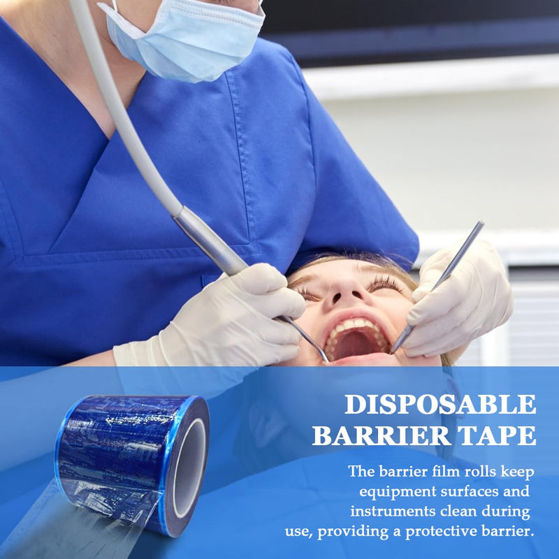 1200 Sheets Dental Barrier Film Roll 4 "x 6" Disposable Perforated Adhesive Barrier Tape for Tatto Parlor,Beauty Salon,Dental Clinic Blue