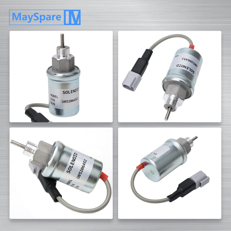 [Australia - AusPower] - MaySpare U85206452 Fuel Shut Off Solenoid For Caterpillar Cat 3024 Perkins HL403C-15 HR404C-22T 402D 403D 404D 404C 403C 
