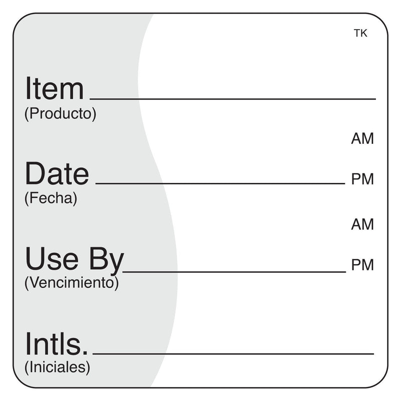 DayMark Safety Systems IT114238 ToughMark Trilingual Repositionable Shelf Life Label, 2" x 2”, White (Roll of 500) 1 Count (Pack of 1)