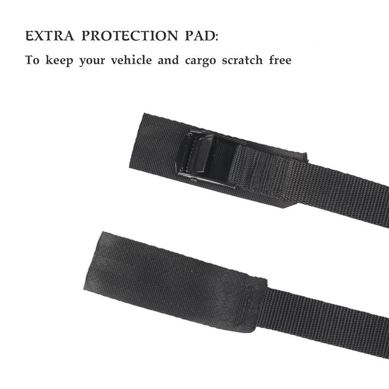 [Australia - AusPower] - MAGARROW Lashing Straps with Cam Buckle Black (All Black (4-Pack), 2 Feet) ALL Black (4-Pack) 