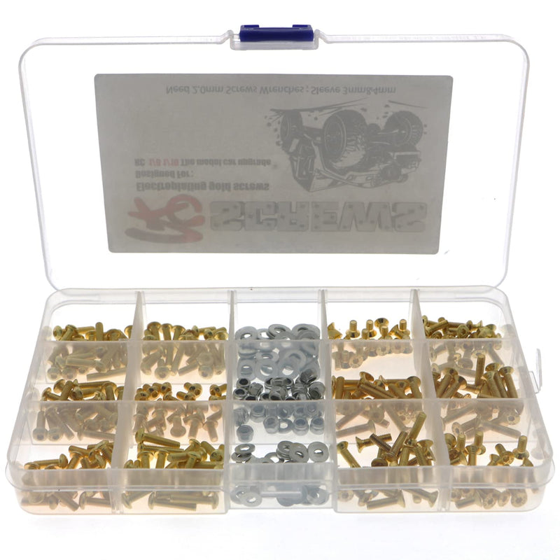 [Australia - AusPower] - 330Pcs Universal RC Screw Kit M3 Flat Round Head Screws M3 M4 Flat Washer M3 Hexagon Nut & RC Car Work Stand Repair Workstation 360 Degree Rotation Lift with Screws Tray 