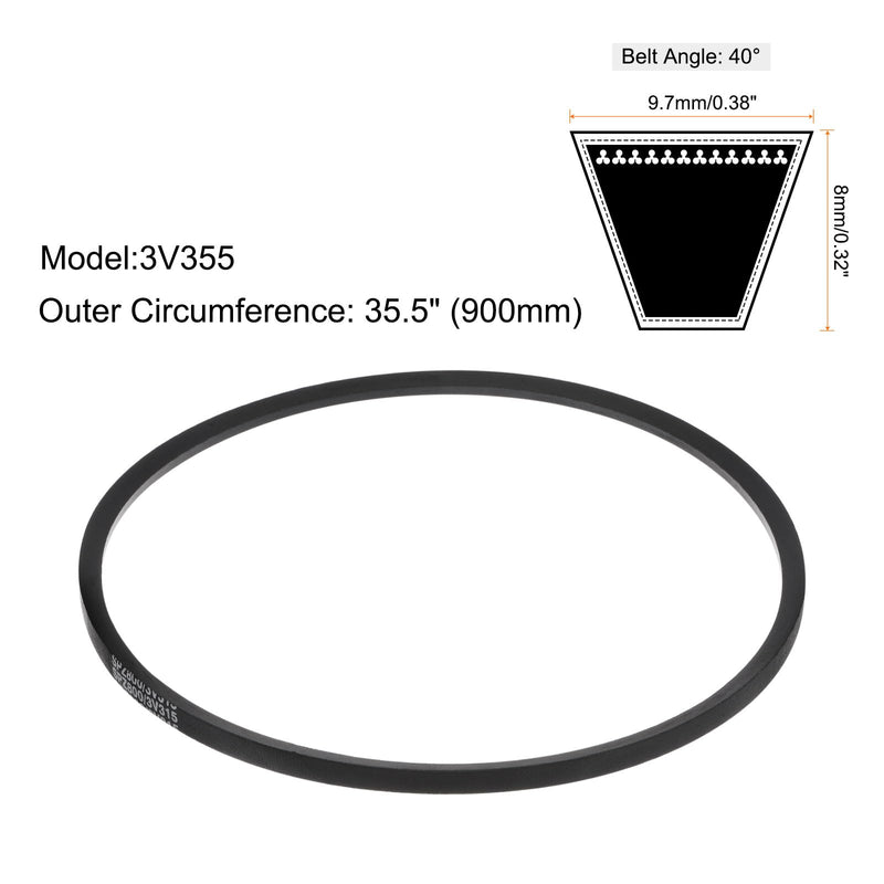[Australia - AusPower] - uxcell 3V355 Rubber V Belt 35.5" Length x 0.38" Width x 0.31" Thick, Industrial Power Transmission Belt 
