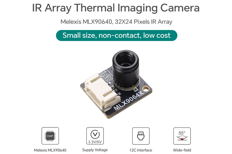 [Australia - AusPower] - Thermal Camera MLX90640-D55 IR Array Thermal Imaging Camera,I2C Interface 32 * 24 Pixel Infrared Array,55 Degree Field of View 