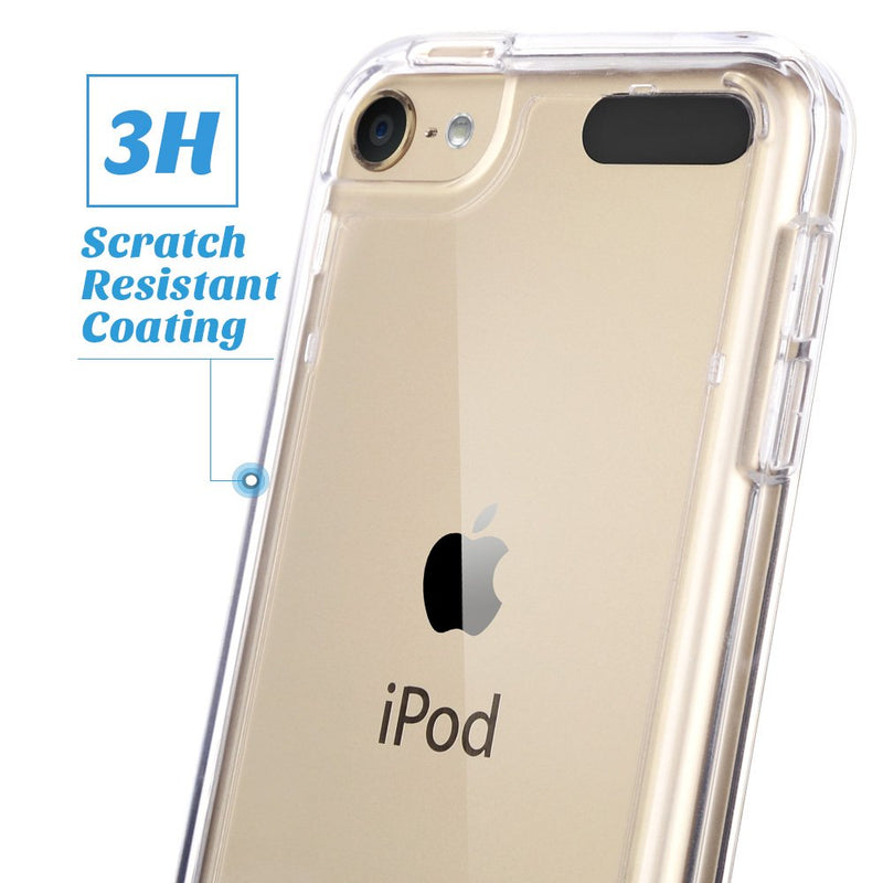 [Australia - AusPower] - ULAK iPod Touch 7 Case, iPod Touch 6 & 5 Case, Transparent Slim Hybrid TPU Bumper/Scratch Resistant Hard PC Back, Corner Shock Absorption Case for iPod Touch 5th 6th 7th Generation, Clear 