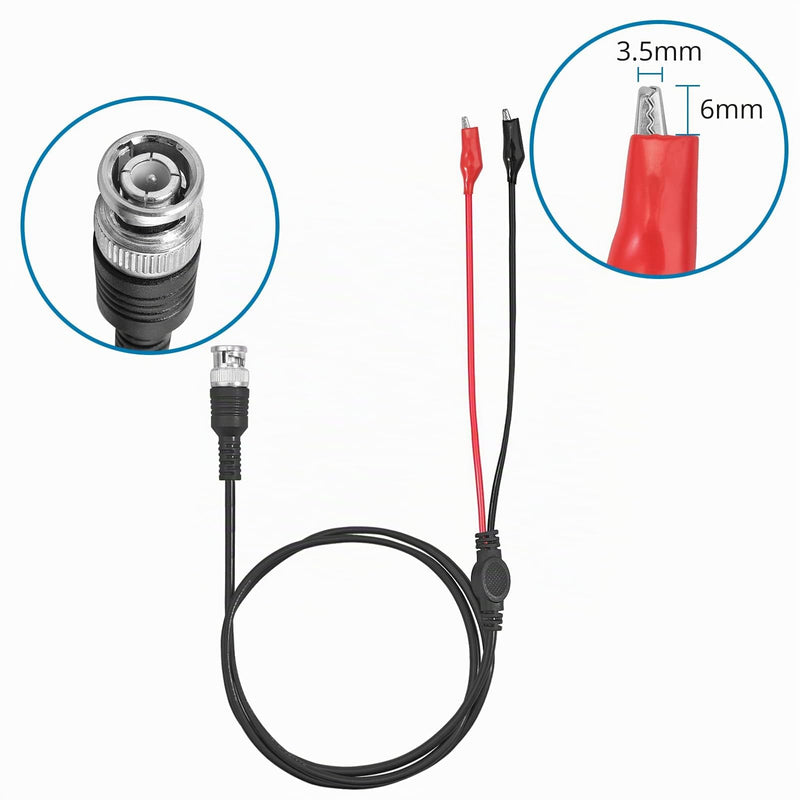 AUTOUTLET 2pcs P2100 100MHz Oscilloscope Probe Kit, Oscilloscope Probe with BNC to Crocodile Clip Test Lead Kit, 10:1 and 1:1 Switchable High Precision Scope Oscilloscope Clip Probes 100 MHz (with BNC to crocodile clip)