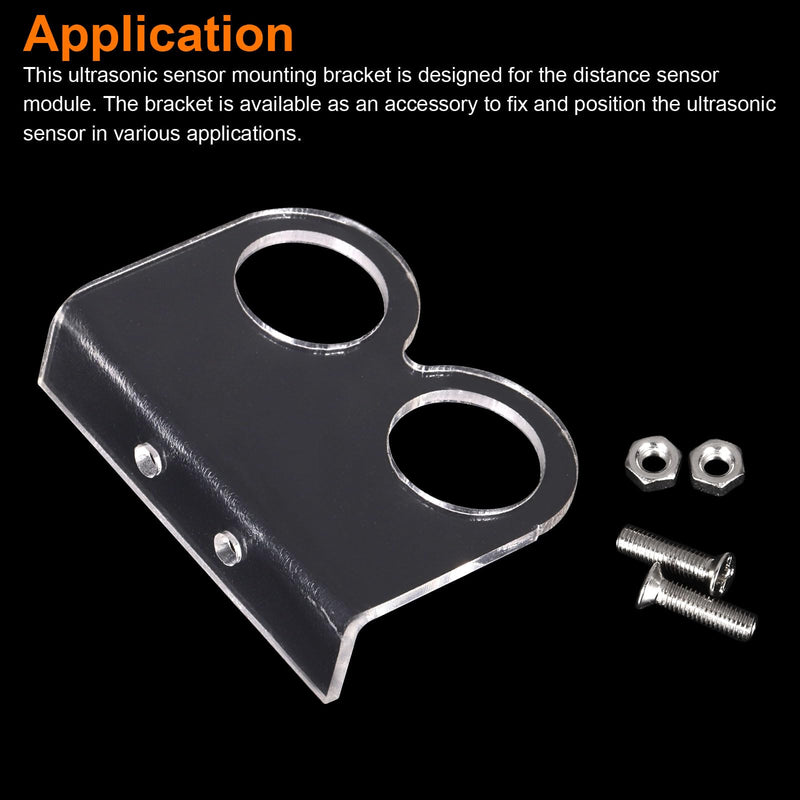[Australia - AusPower] - MECCANIXITY 10 Pcs Ultrasonic Sensor Mounting Bracket for Distance Sensor Module, Ultrasonic Module Accessories with Screws and Nuts, Transparent 