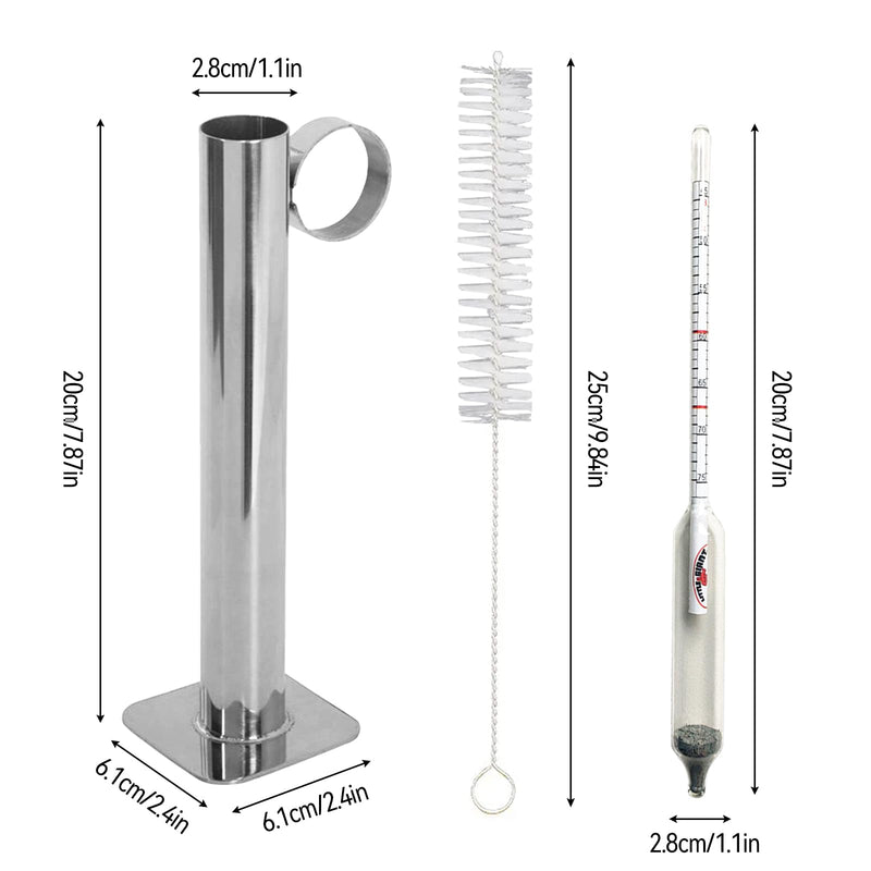[Australia - AusPower] - Maple Syrup Hydrometer Test Cup Kit, Maple Syrup Tapping Kit, Reusable Maple Syrup Density Kit, High Accuracy Maple Syrup Thermometer, Baume and Brix Scale, with 2 Cleaning Brushes Test Cup+Hydrometer +Brush 