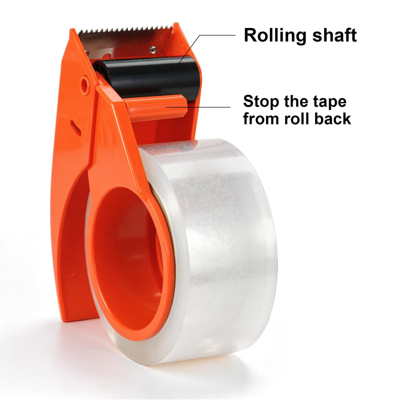 BOMEI PACK Heavy Duty Packing Tape with Dispenser 1.88'' x 66 YDs, Clear Box Tape for Packaging Shipping Moving Storage and Mailing, Strong Package Tape 1 Rolls + 1 Dispenser