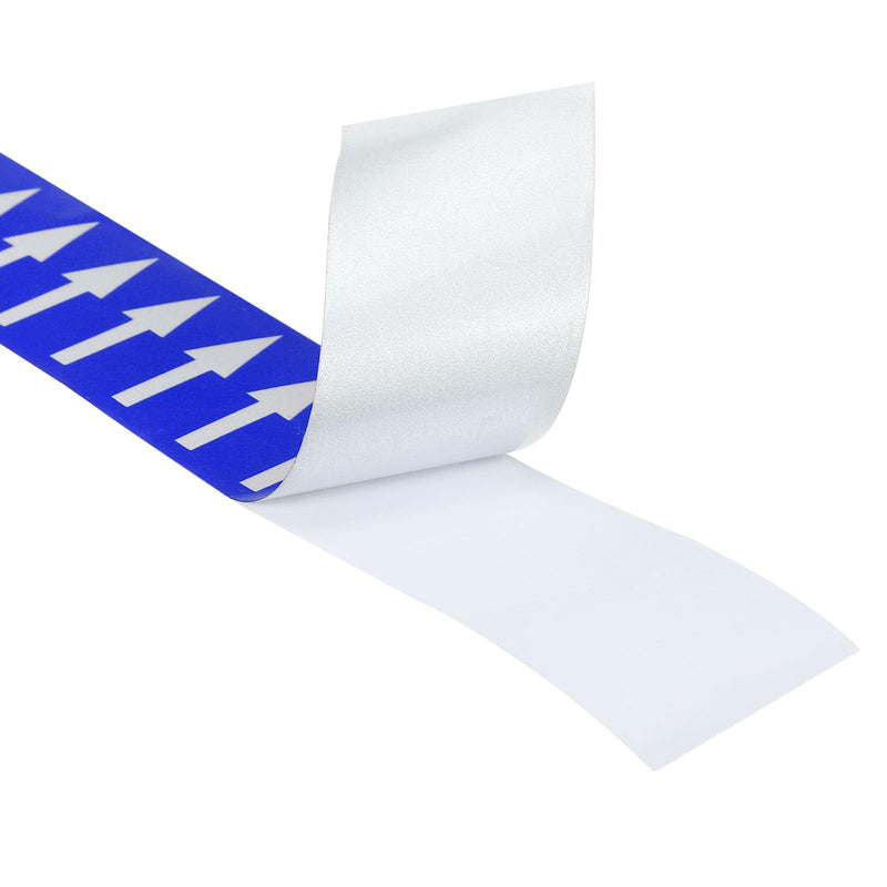 PATIKIL Directional Flow Arrow Tape 1-3/16"x65', 2 Pack Adhesive Pipe Identification Marking Stickers for Pipe Flow Labeling, White on Blue