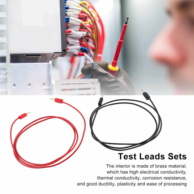 [Australia - AusPower] - 5 Sets Banana Plug Test Line Gold Plating Banana Plug Test Cable with 2mm Jack Test Leads Sets Multi Testers for Electrical Projects 