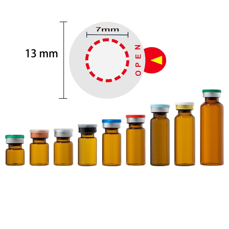 50 PCS Laboratory Circle Leak-Proof Sticker for Aluminum Plastic Caps，Transparent Vials Sealing Stickers,Self Adhesive Sealing Labels Caps(for 13 mm Cap) 50