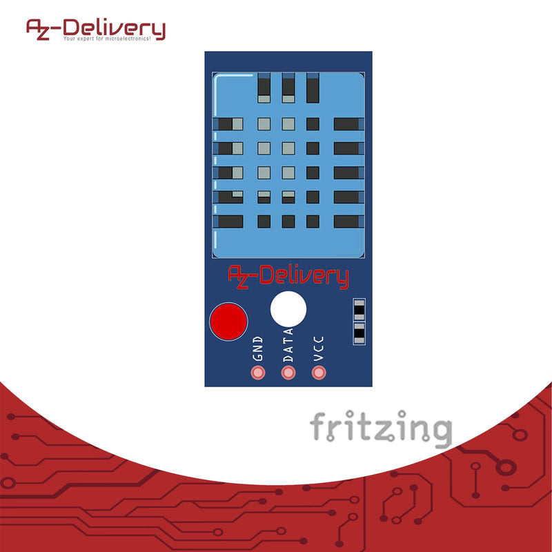 [Australia - AusPower] - AZDelivery DHT11 Breakout Module with Board and Cable Temperature Sensor and Humidity Sensor Compatible with Arduino and Raspberry Pi Includes e-Book! 1 