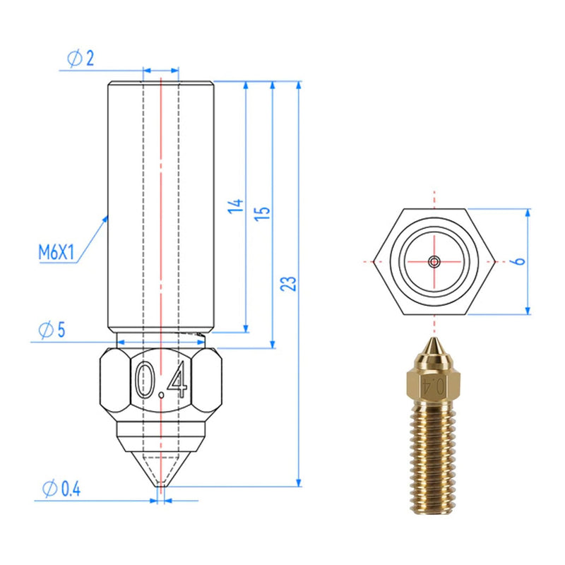 Creality CR-10 SE Ceramic Heating Block Kit, 3D Printer Parts All Metal Heat Break 300°C High Temperature Resistance Hotend Heating Block Kit with 5PCS Brass Nozzles for CR-10 SE
