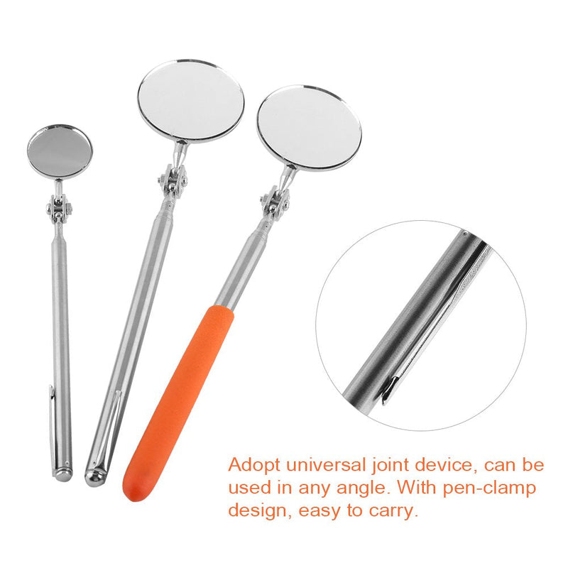 Telescoping Inspection Mirror, 30mm(1.18''), 50mm(1.97'') Optional 30*600mm Pen Clip