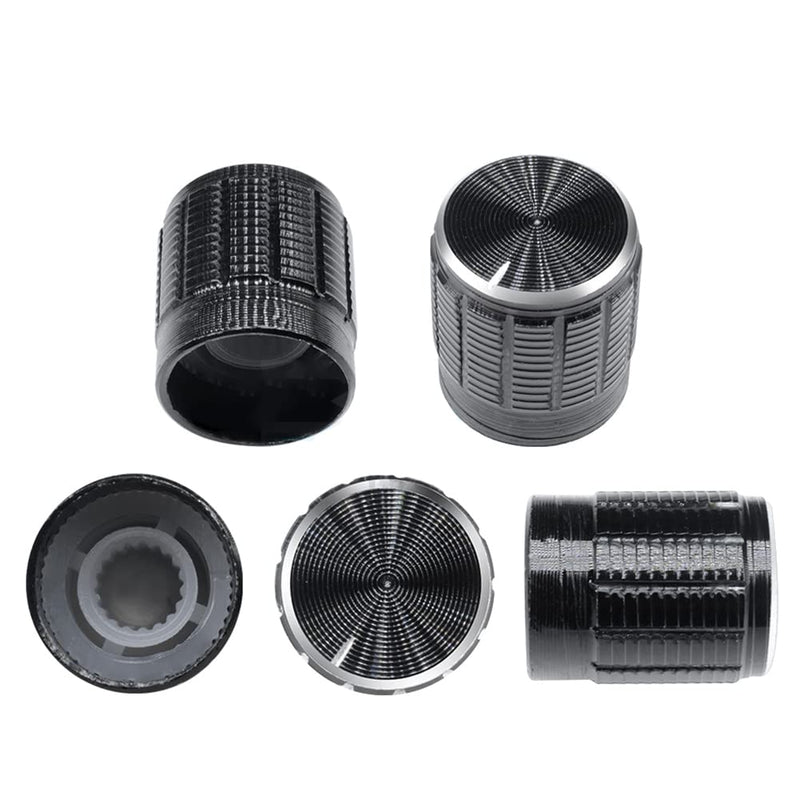 [Australia - AusPower] - PENGLIN 5PCS WH138 10K Ohm Rotary Potentiometer with Switch, 5-Piece Black Potentiometer Alloy Knob 