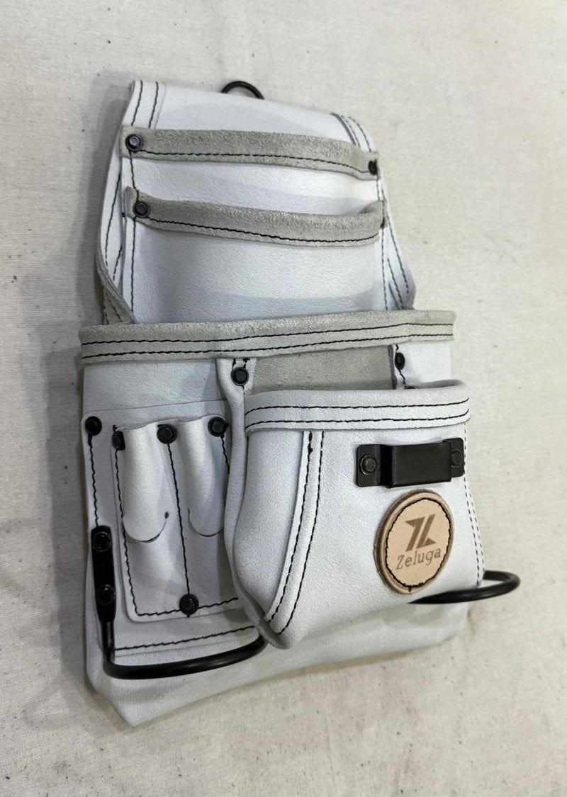 Zeluga 20-527 10 Pocket Rigger Heavy Duty Leather Tool Bag, Off White