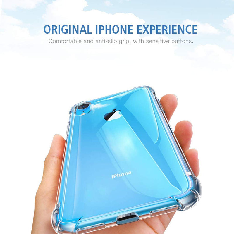 [Australia - AusPower] - iPhone XR Clear Case & Screen Protector | 2 in 1 Bundle Package | 2 Tempered Glass Screen Protectors | Crystal Clear Transparent Soft Case | Shockproof Bumpers | Slim Fit | iPhone XR Clear XR 