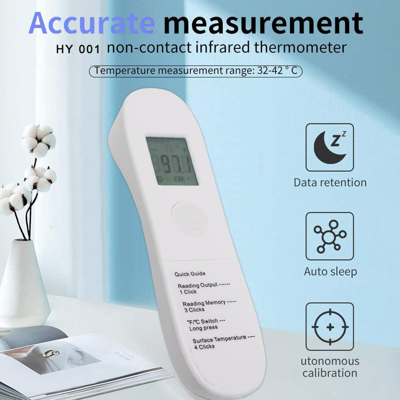 [Australia - AusPower] - No-Touch Forehead Thermometer, LCD Digital Infrared Thermometer for Adults Ultra-Sensitive Sensors, Large LED Digits, Quiet Vibration Feedback, Non Contact 