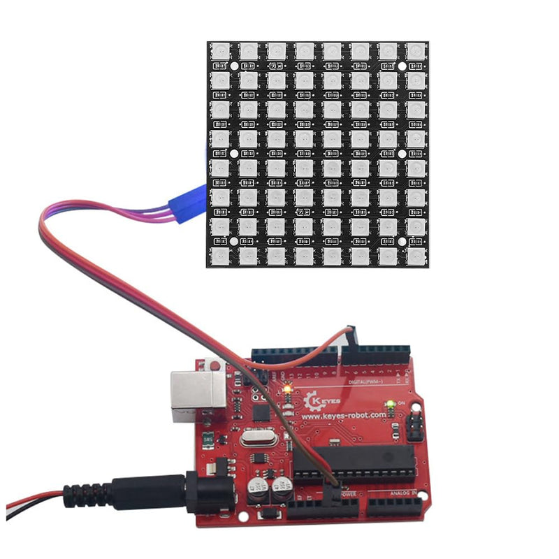 4 x 64 Bits WS2812 LED Matrix Panel - 8 x 8 5050 LED Module Built-in Full Colour Driver Colour Light Development Board Compatible with Raspberry Pi and Arduino 64 bits square-4pcs