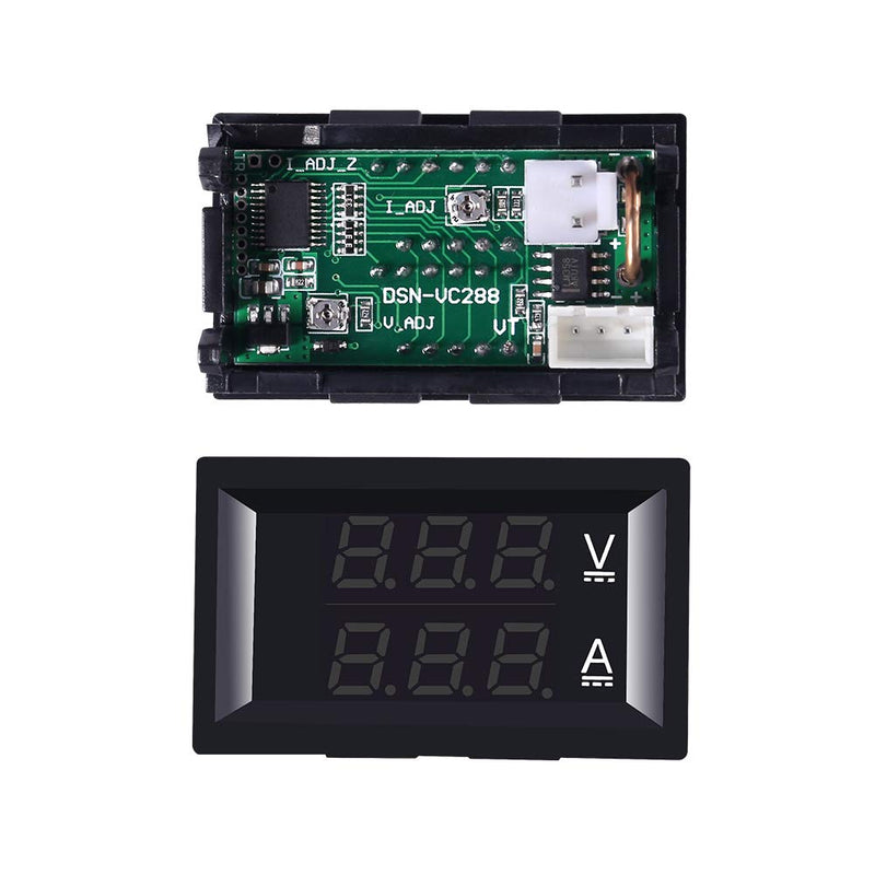 [Australia - AusPower] - 10pcs 0.28" LED Voltmeter Ammeter, Red and Blue Digital Multimeter Display Voltage Current Tester,DC 0-100V 10A Detector Voltage Current Meter Panel Amp Volt Gauge (10pcs) 10pcs 