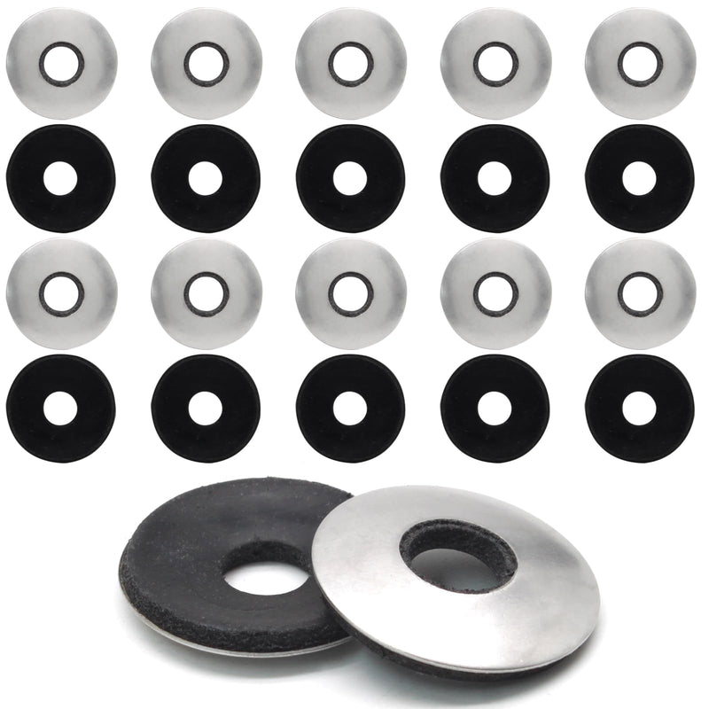[Australia - AusPower] - #10 x 1/2" Neoprene EPDM Bonded Sealing Washers, 100 PCS Stainless Steel 0.19" x 0.55" Waterproof Gasket Assortment Kit 0.19" x 0.55" (100 pcs) 