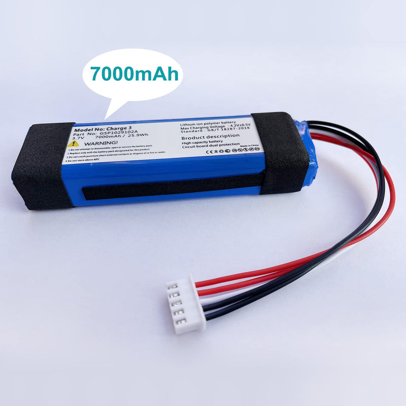 [Australia - AusPower] - 7000mAh for JBL Charge 3 Battery GSP1029102A Replacement Charge3 3.7V 