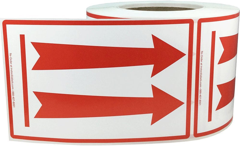 Air Specialty Up Arrow Labels, Red Arrow Orientation Stickers, 4 x 6 Inch Shipping Labels, 500 Adhesive Stickers Per Roll for Handling, Shipping, and Packaging – Made in the USA