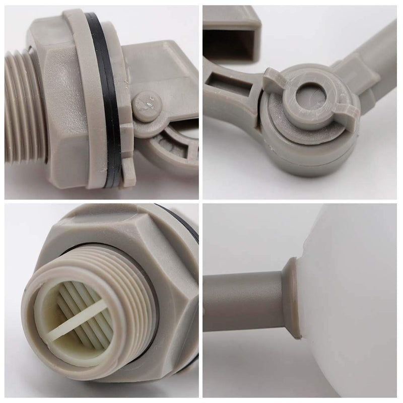 2 Pcs Float Valve 1/2 or 3/4 Water Float Valve with Adjustable Arm Automatic Fill for Livestock Water Tank Fountains (3/4 Inch) (Pack of 2) 3/4 Inch (Pack of 2)