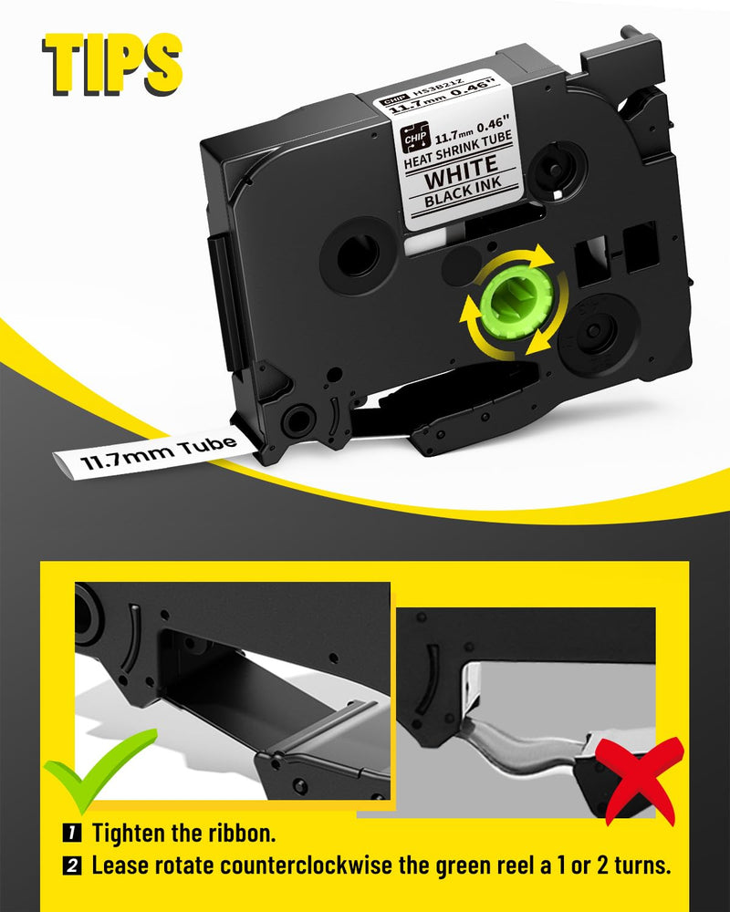 [Australia - AusPower] - E1000 Heat Shrink Label Tapes - 0.46'' 11.7mm Black on White Tube Tapes Compatible with PT-E560BTVP E510VP E310BTVP Replacement for Brother P-Touch HSe-231 HSe231 HS-231, 4-Pack 