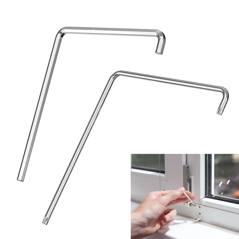 [Australia - AusPower] - 2 Piece Window Adjustment Tool Set, Curved Hexagonal 4 mm and Torx TX15, for Adjusting Windows and Balcony Doors, Adjustment Key Window for Versatile Adjustment of Window Fittings 