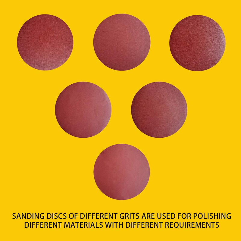 [Australia - AusPower] - 60 PCS 6 Inch NO-Hole PSA Aluminum Oxide Sanding Disc, Self Stick(10 Each of 60 100 150 180 240 400 Grit) 