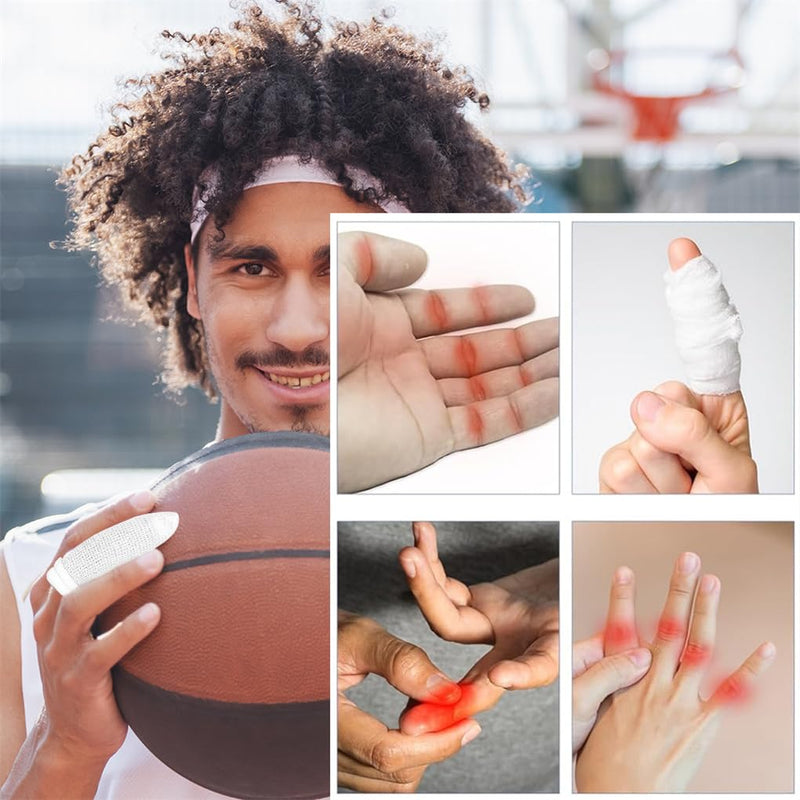 [Australia - AusPower] - Finger Bandages 30pcs Bobs Thumb Bandage Finger Bandage Tubular White Cotton Finger Cots Finger Stall for Work Kitchen Finger Protection 