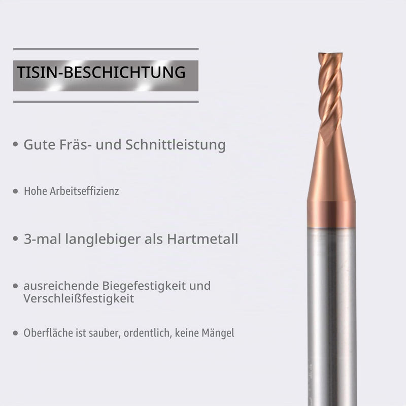 2 mm CNC End Mill Carbide 4 Cutting Edges 5 Pieces TiSiN Coat Spiral Cutter Bit Solid Carbide Drill Bits with 4 Grooves, 55 HRC Cutting End Mill Set Drill Bit for Aluminium Alloy, Steel, Copper D2x6xD4x50L