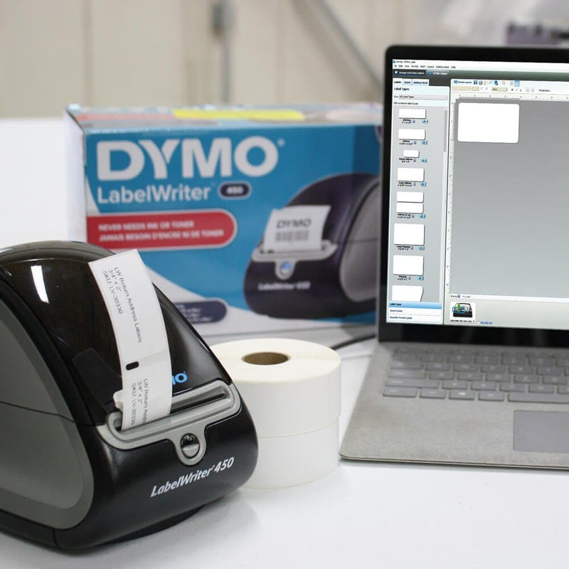 LabelValue LV-30330B 3/4" x 2" Blue Return Address Direct Thermal Labels Compatible with Dymo 450 Series and Earlier LabelWriter Printers - 750 Labels Per Roll