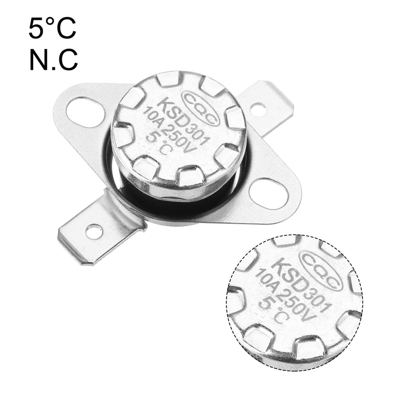 [Australia - AusPower] - uxcell KSD301 Thermostat 5°C/41°F 10A Normally Closed N.C Adjust Snap Disc Temperature Switch for Microwave,Oven,Coffee Makers 5pcs,Bakelite Material 