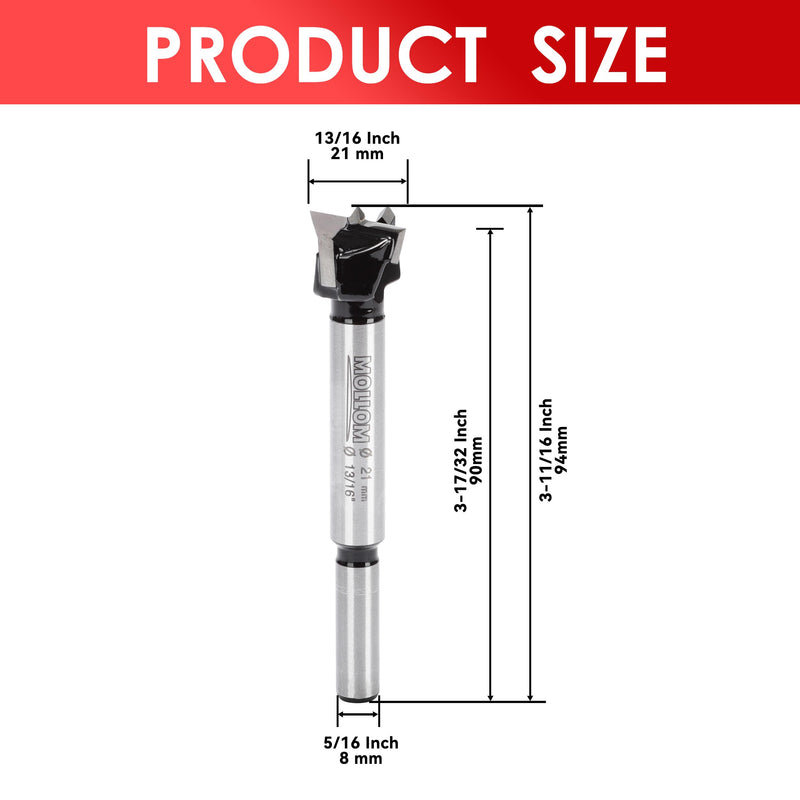 [Australia - AusPower] - 13/16" (21mm) Forstner Drill Bit for Precise Woodworking with Durable YG8 Carbide Thickness of 2.0mm,This Hinge Cutter Tool is Ideal for Hard Wood, Plastic, Plywood. 21mm|13/16" 