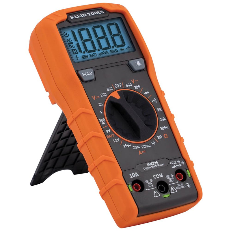 [Australia - AusPower] - Klein Tools MM325 Multimeter, Digital Manual-Ranging 600V AC/DC Voltage Tester, Tests Batteries, Current, Resistance, Diodes, and Continuity 