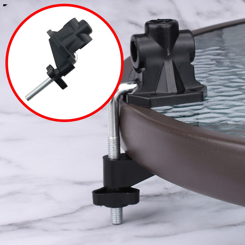 [Australia - AusPower] - Metal Desk Lamp Mount Stand Swing Arm Drafting Light Clamp Holder Bracket Clip, Black 
