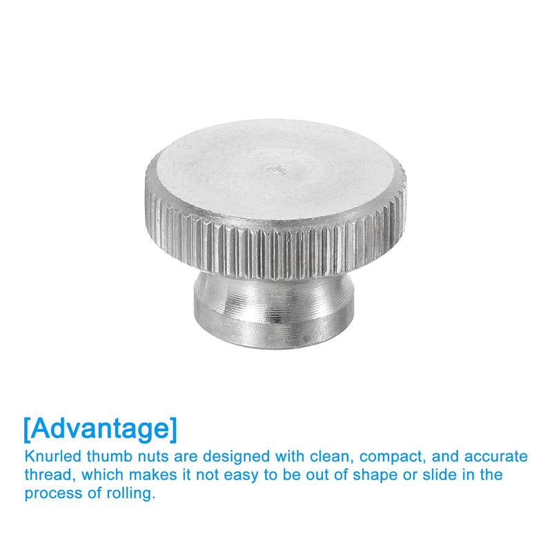 [Australia - AusPower] - uxcell Knurled Thumb Nuts, 6Pcs M5 x D16mm x H10mm Stainless Steel Round Knobs Fasteners Blind Hole Hand Screw Nut Silver for 3D Printer Parts, Machine Tools 6 
