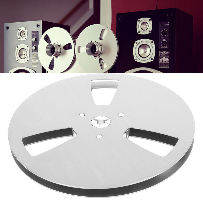 1/4 7 Inch Empty Tape Reel for TEACs Roar Reel-to-Reel Tape Player, Aluminium Alloy, 3-Hole Opening Machine, Partial Opener, Blank Plate, Universal Replacement Tape with (Silver) silver
