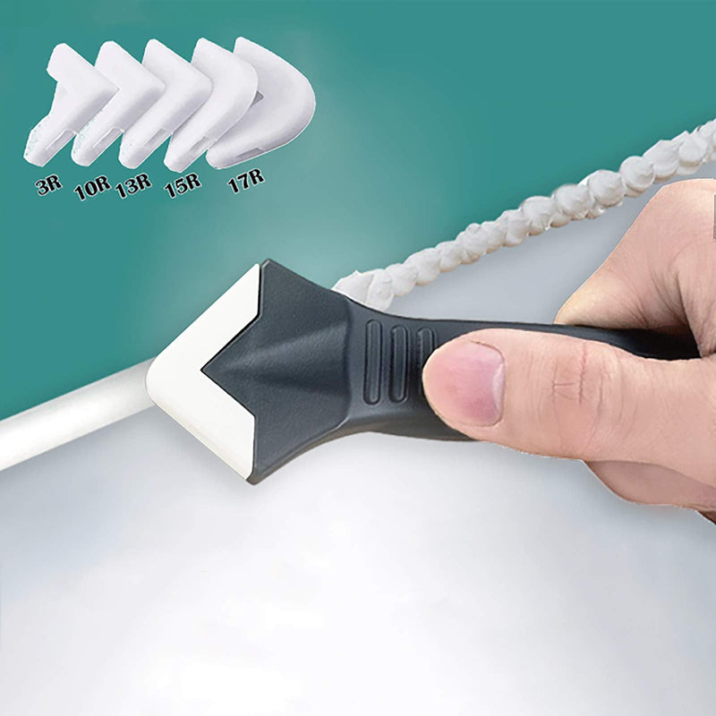 [Australia - AusPower] - 11Pcs Caulking Tools, 3 in 1 Silicone Caulking Finishing Tool Kit(stainless steelhead), Reuse and Replace 5 Silicone Pads, Sealant Caulk for Kitchen Bathroom Window, Sink Joint 
