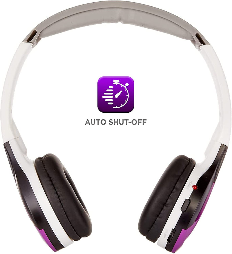 [Australia - AusPower] - IR630PR Universal IR Wireless Foldable Headphones - Purple Wireless Bluetooth-Enabled Lightweight Portable for iPhone, Car, Kids Wireless Headphones for Universal Car Entertainment System 