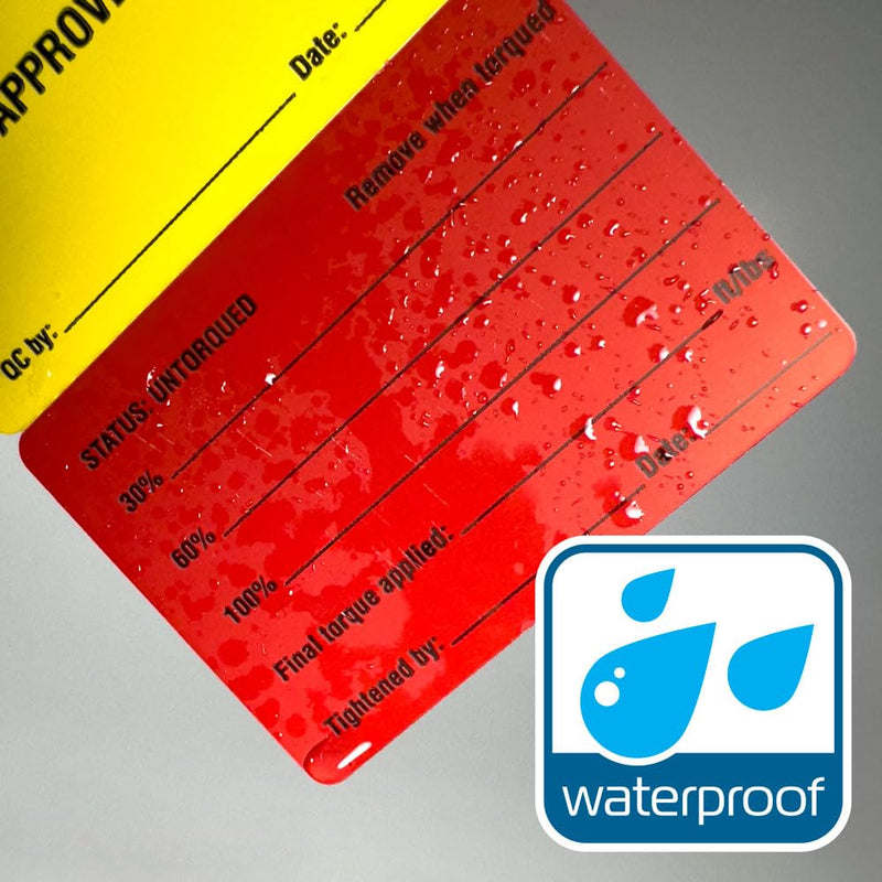 INCOM Manufacturing 3-Stage Flange Management Tags, Heavy Duty All-Weather DuraPly™, Waterproof and Tear-Resistant, 2.75 inch x 7.9 inch, 25 Pack, TG8033PT 25 Tags/Pack
